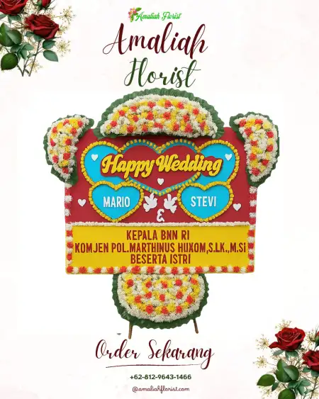 Papan Bunga Pernikahan Tembok Dukuh